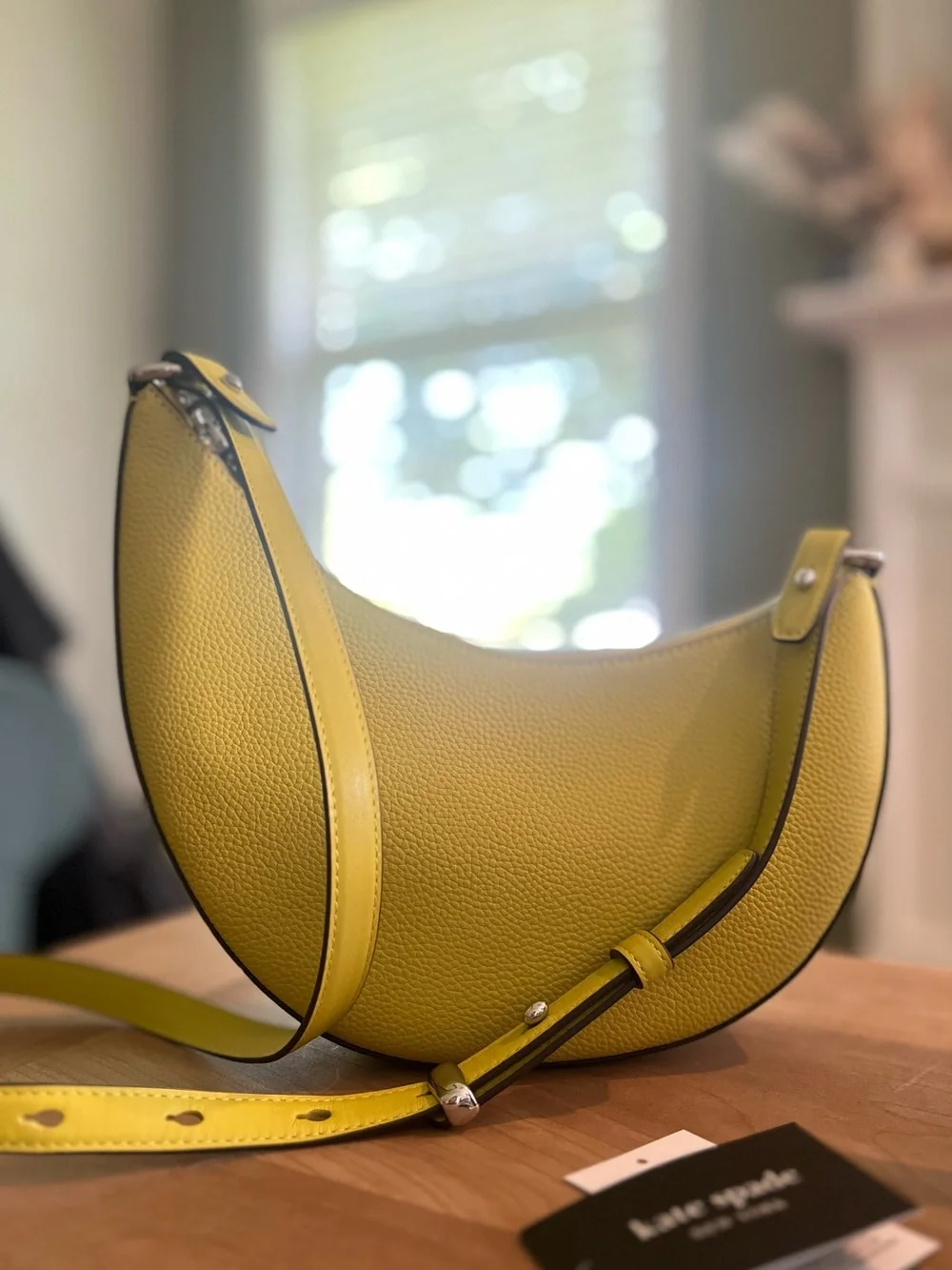 Kate Spade New York Duo Small Pebbled Leather Crossbody Clutch Bag in Lime